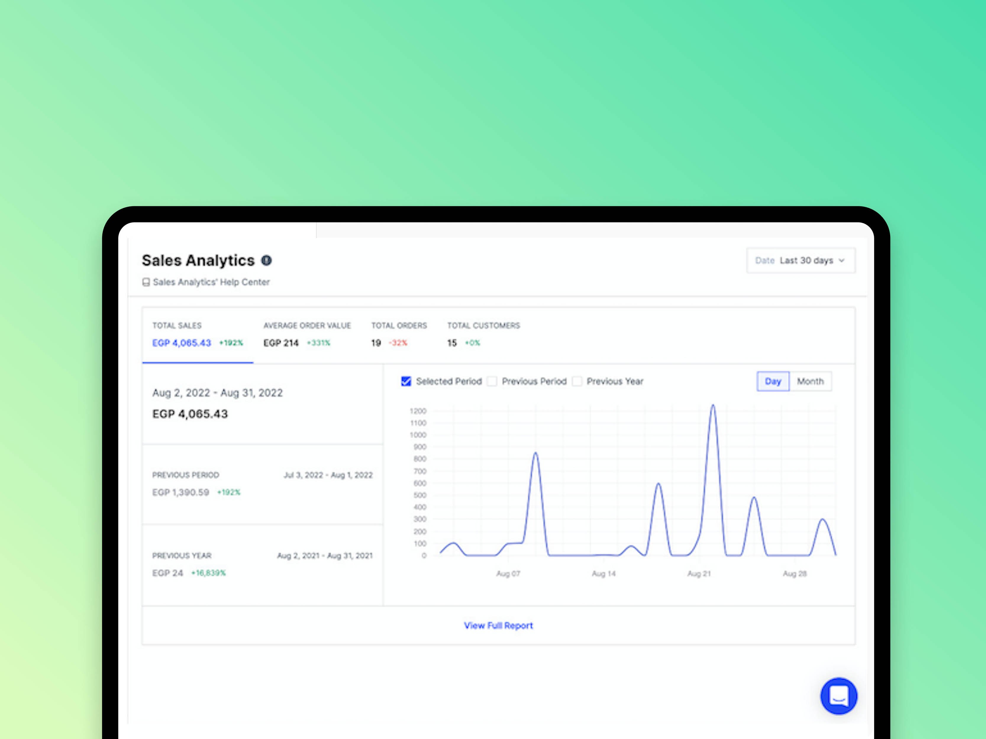 Zyda's analytics dashboard
